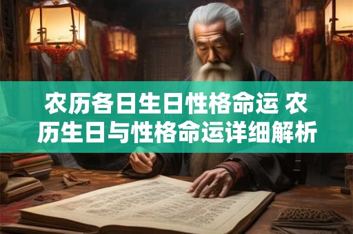 农历各日生日性格命运 农历生日与性格命运详细解析