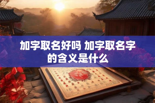 加字取名好吗 加字取名字的含义是什么 加字取名好吗 加字取名字的含义是什么