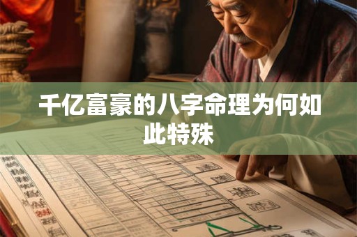 千亿富豪的八字命理为何如此特殊