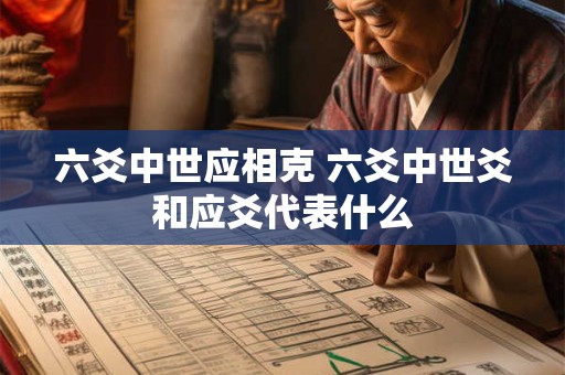 六爻中世应相克 六爻中世爻和应爻代表什么