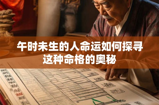 午时未生的人命运如何探寻这种命格的奥秘