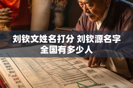 刘钦文姓名打分 刘钦源名字全国有多少人