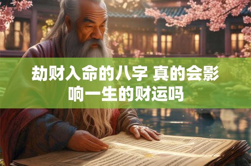 劫财入命的八字 真的会影响一生的财运吗