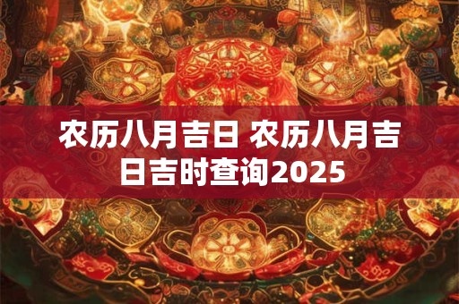 农历八月吉日 农历八月吉日吉时查询2025