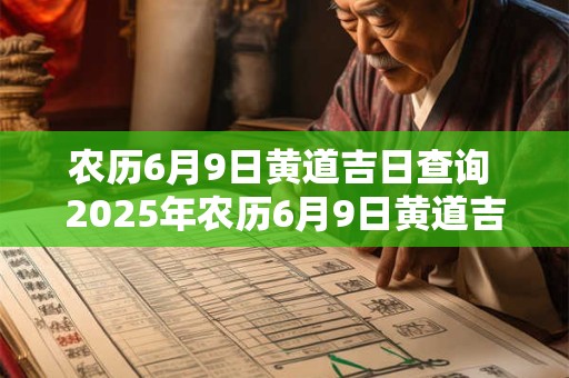 农历6月9日黄道吉日查询 2025年农历6月9日黄道吉日查询