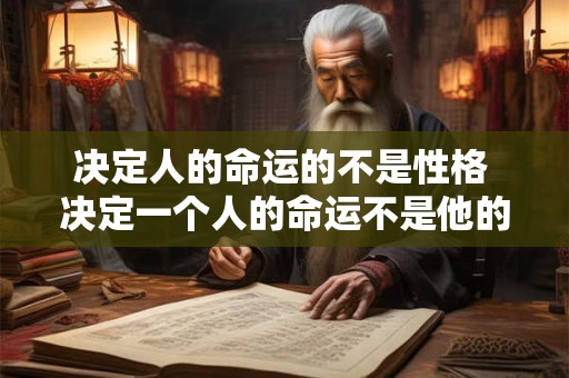 决定人的命运的不是性格 决定一个人的命运不是他的能力 而是他的选择