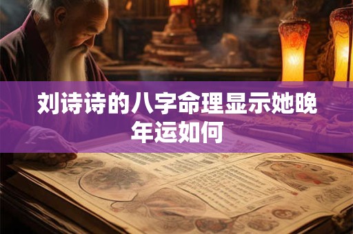 刘诗诗的八字命理显示她晚年运如何