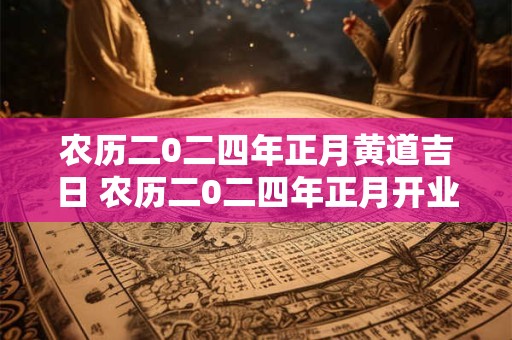 农历二0二四年正月黄道吉日 农历二0二四年正月开业吉日