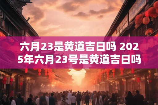六月23是黄道吉日吗 2025年六月23号是黄道吉日吗