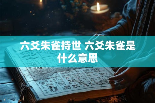 六爻朱雀持世 六爻朱雀是什么意思