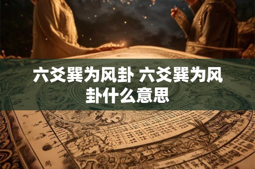 六爻巽为风卦 六爻巽为风卦什么意思