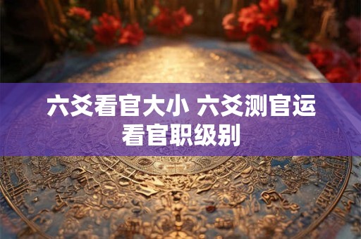 六爻看官大小 六爻测官运看官职级别