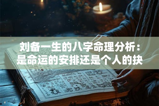 刘备一生的八字命理分析:是命运的安排还是个人的抉择 刘备一生的八字命理分析:是命运的安排还是个人的抉择
