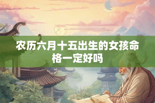 农历六月十五出生的女孩命格一定好吗