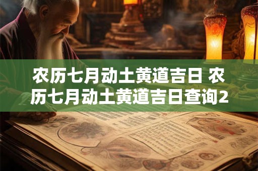 农历七月动土黄道吉日 农历七月动土黄道吉日查询2025年