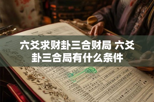 六爻求财卦三合财局 六爻卦三合局有什么条件