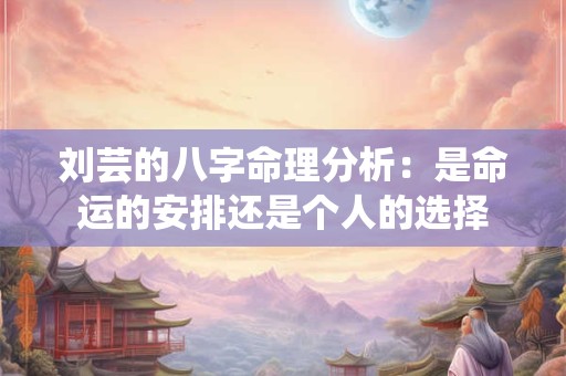 刘芸的八字命理分析：是命运的安排还是个人的选择