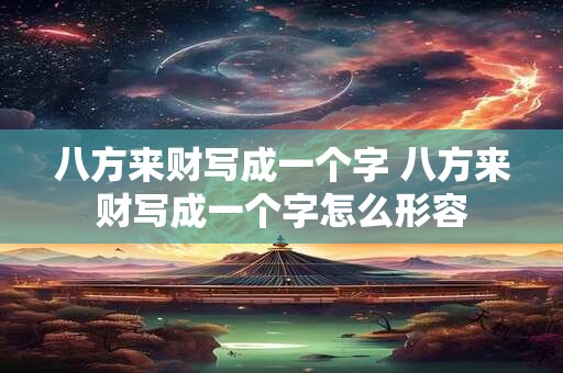 八方来财写成一个字 八方来财写成一个字怎么形容