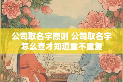 公司取名字原则 公司取名字怎么查才知道重不重复