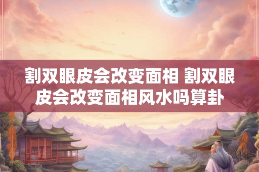 割双眼皮会改变面相 割双眼皮会改变面相风水吗算卦