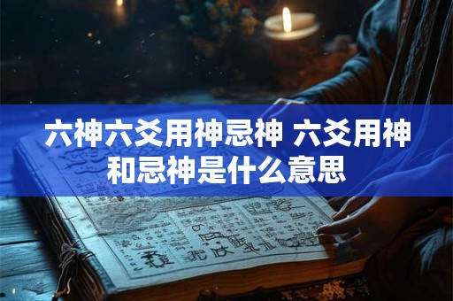 六神六爻用神忌神 六爻用神和忌神是什么意思