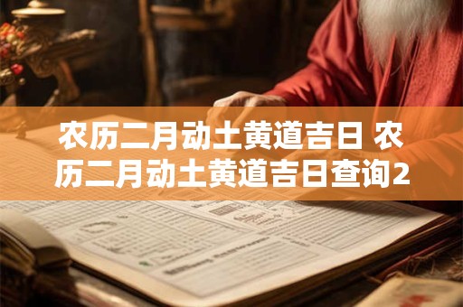 农历二月动土黄道吉日 农历二月动土黄道吉日查询2025