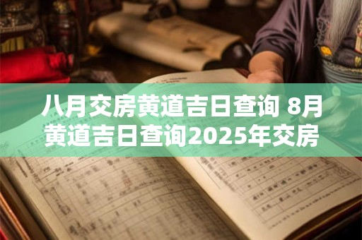 八月交房黄道吉日查询 8月黄道吉日查询2025年交房
