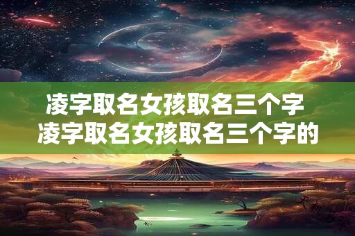 凌字取名女孩取名三个字 凌字取名女孩取名三个字的名字
