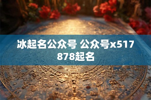 冰起名公众号 公众号x517878起名