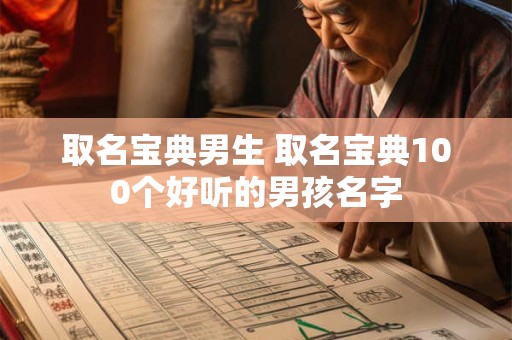 取名宝典男生 取名宝典100个好听的男孩名字