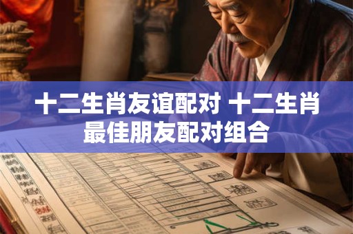 十二生肖友谊配对 十二生肖最佳朋友配对组合