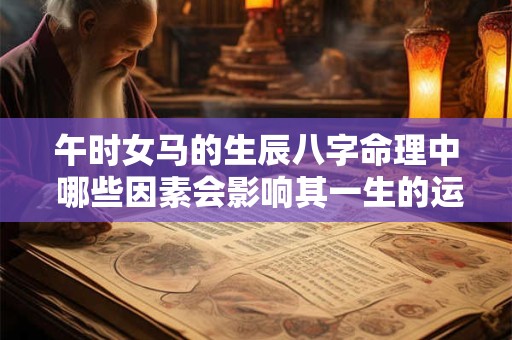午时女马的生辰八字命理中 哪些因素会影响其一生的运势