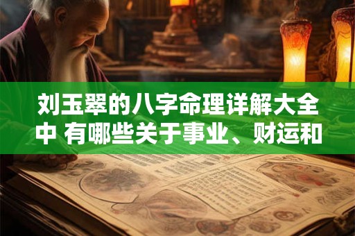 刘玉翠的八字命理详解大全中 有哪些关于事业、财运和婚姻的信息