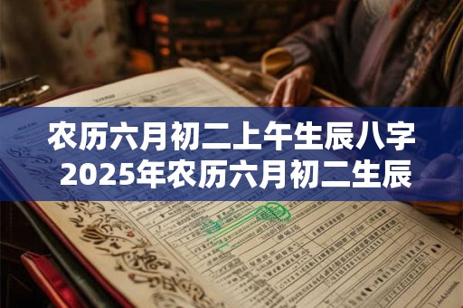 农历六月初二上午生辰八字 2025年农历六月初二生辰八字