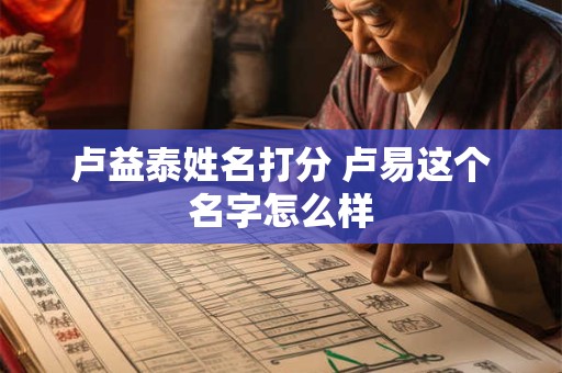 卢益泰姓名打分 卢易这个名字怎么样