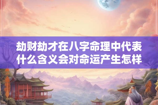 劫财劫才在八字命理中代表什么含义会对命运产生怎样的影响