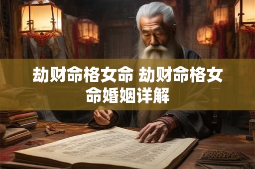 劫财命格女命 劫财命格女命婚姻详解