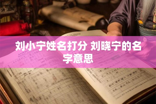 刘小宁姓名打分 刘晓宁的名字意思