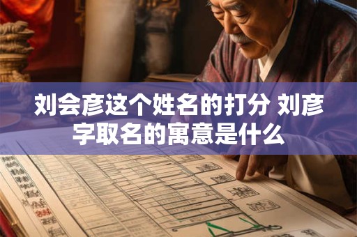 刘会彦这个姓名的打分 刘彦字取名的寓意是什么