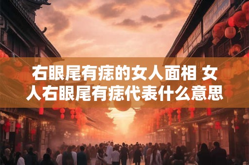 右眼尾有痣的女人面相 女人右眼尾有痣代表什么意思