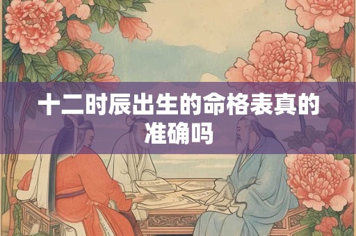 十二时辰出生的命格表真的准确吗
