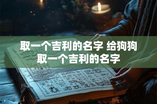 取一个吉利的名字 给狗狗取一个吉利的名字