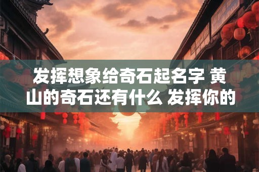 发挥想象给奇石起名字 黄山的奇石还有什么 发挥你的想象