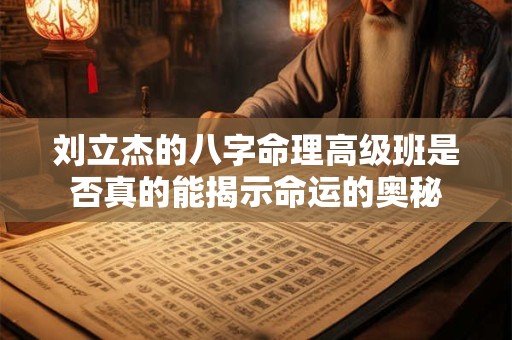 刘立杰的八字命理高级班是否真的能揭示命运的奥秘