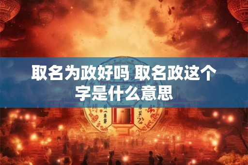 取名为政好吗 取名政这个字是什么意思