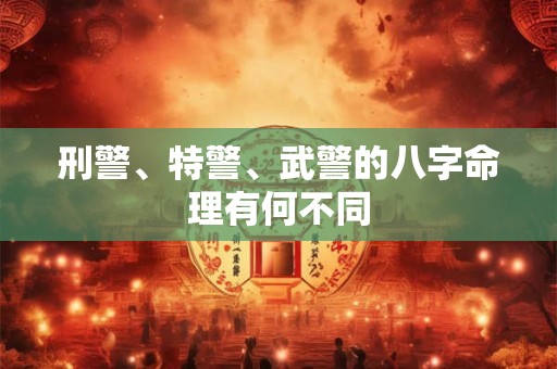 刑警、特警、武警的八字命理有何不同