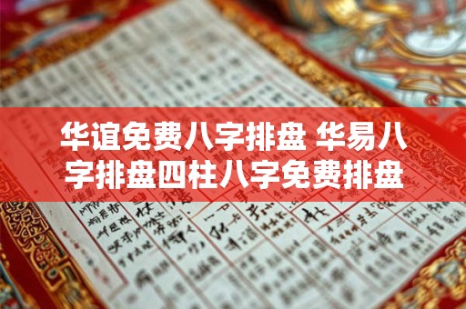 华谊免费八字排盘 华易八字排盘四柱八字免费排盘