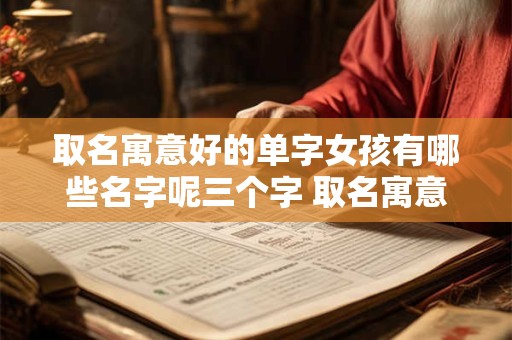 取名寓意好的单字女孩有哪些名字呢三个字 取名寓意好的单字女孩有哪些名字呢三个字大全