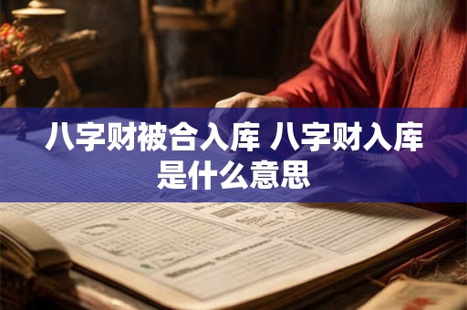 八字财被合入库 八字财入库是什么意思