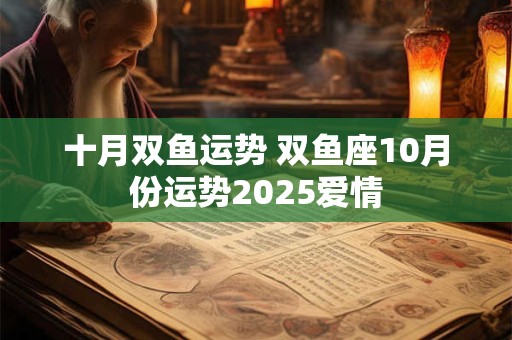 十月双鱼运势 双鱼座10月份运势2025爱情